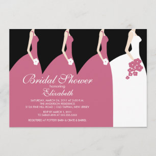 Pink Bride Bridesmaids Bridal Shower Invitation