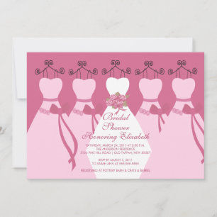 Pink Bride Bridesmaids Bridal Shower Invitation