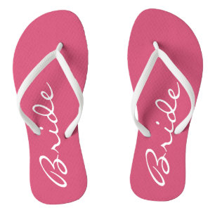 Pink Bride Flip Flops