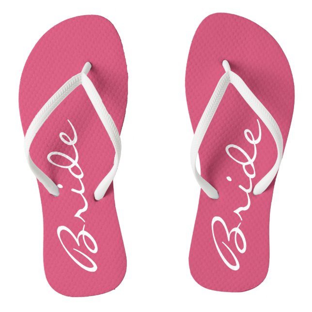 Pink Bride Flip Flops (Footbed)
