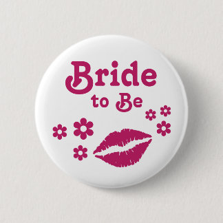 Pink Bride to Be Pin - hot pink bridal party pins