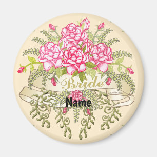 Pink Bride wedding  magnet