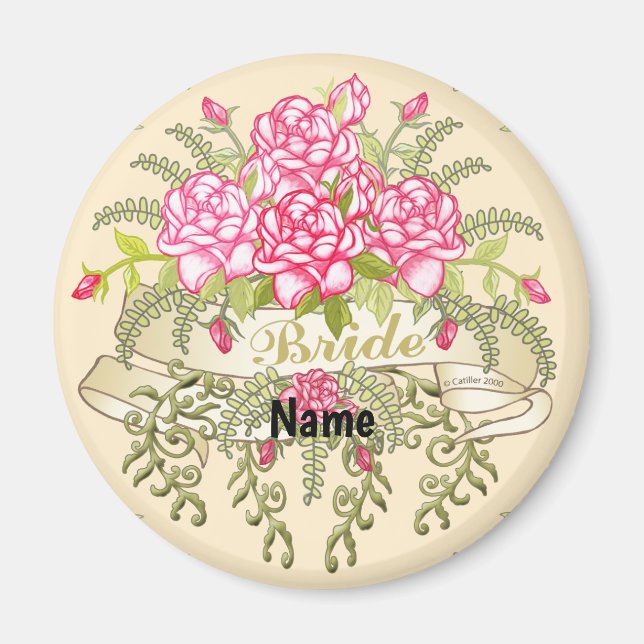 Pink Bride wedding  magnet (Front)
