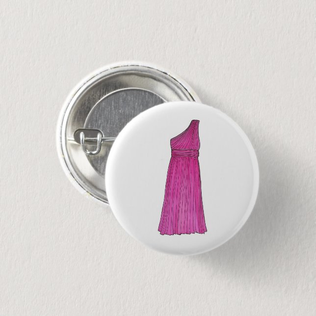 Pink Bridesmaid Bridal Attendant Wedding Party 3 Cm Round Badge (Front & Back)