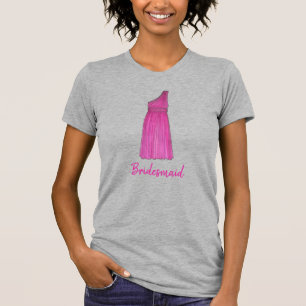 Pink Bridesmaid Dress Wedding Bridal Party T-Shirt