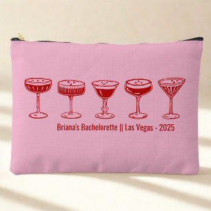 Pink Bridesmaid Espresso Martini Bachelorette Accessory Pouch
