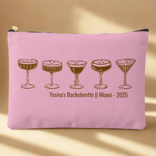 Pink Bridesmaid Espresso Martini Bachelorette  Accessory Pouch
