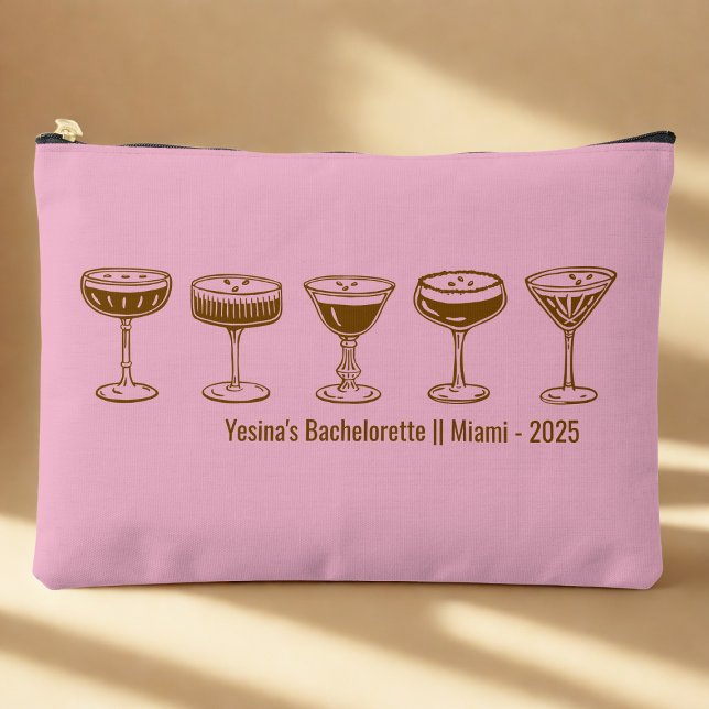 Pink Bridesmaid Espresso Martini Bachelorette  Accessory Pouch (Creator Uploaded)