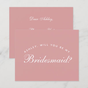 Pink Bridesmaid Proposal Dusty Rose Budget Simple 