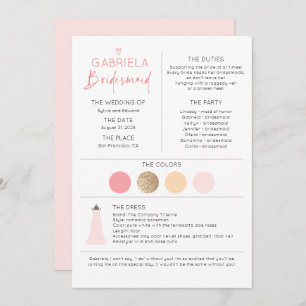 Pink Bridesmaid Proposal & Information