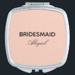 Pink bridesmaid survival kit gift elegant script compact mirror<br><div class="desc">Can be fully customised to suit your needs.
© Gorjo Designs. Made for you via the Zazzle platform. 

// Need help customising your design? Got other ideas? Feel free to contact me (Zoe) directly via the contact button below.</div>