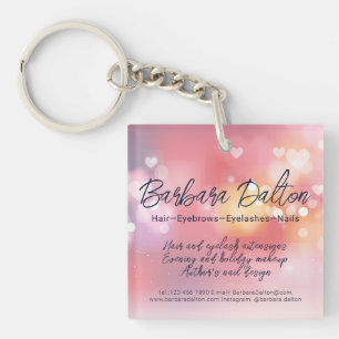Pink Bright Bokeh Key Ring