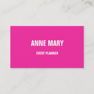 Pink Bright Colorful Wedding Event Planner Custom Business Card