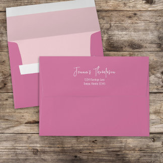 Pink Bright Colourful Simple Return Address Envelope