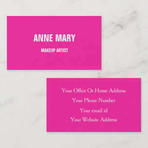 Pink Bright Makeup Artist Beauty Hair Salon Cool Business Card