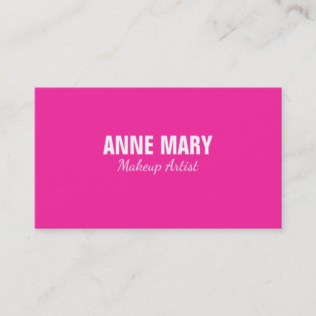 Pink Bright Makeup Artist Beauty Hair Salon Custom Business Card (Front)