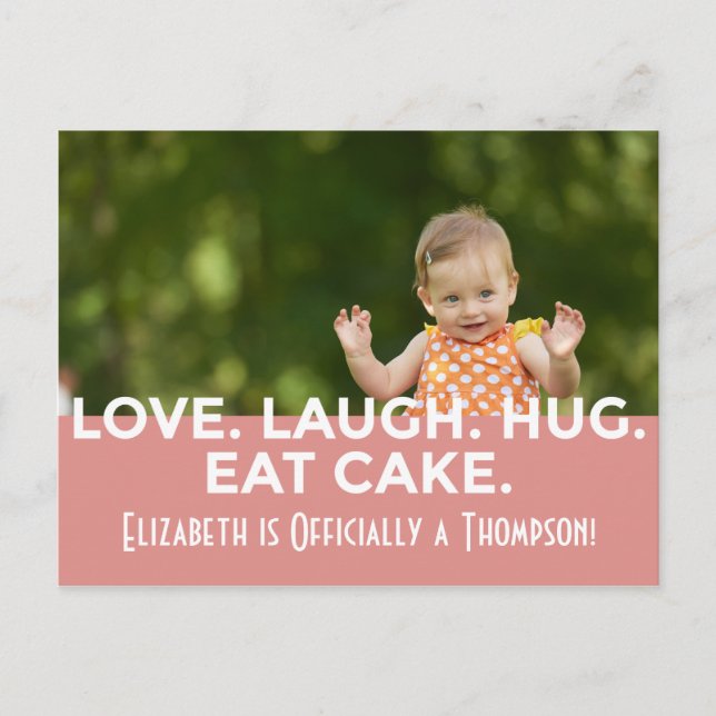 Pink Bright Modern Stripes Adoption Announcements (Front)