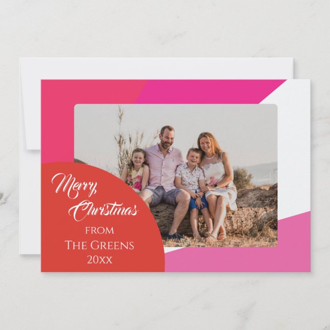 Pink & Bright Non-Traditional Christmas Card (Front)