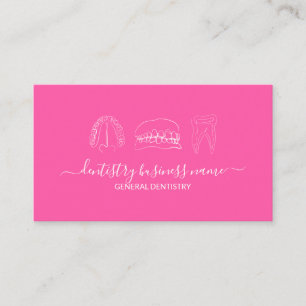 Pink bright soft Tooth whitening dental art Business Card