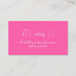 Pink bright soft Tooth whitening dental art Business Card