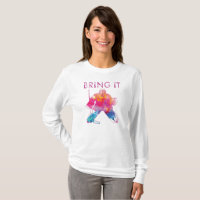 Pink Bring It Hockey Goalie Watercolor Women's