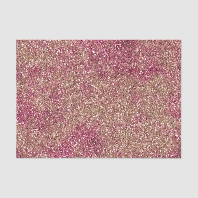 Pink Bronze Ombre Sparkle Glitter         Tissue Paper (Front)