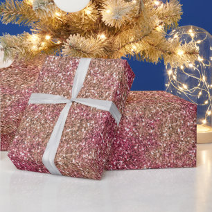 Pink Bronze Ombre Sparkle Glitter         Wrapping Paper
