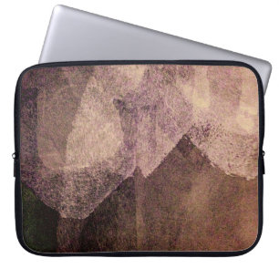 Pink brown abstract painting brush stroke art laptop sleeve
