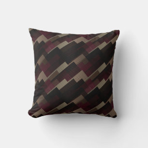Pink brown and beige geometric cushion