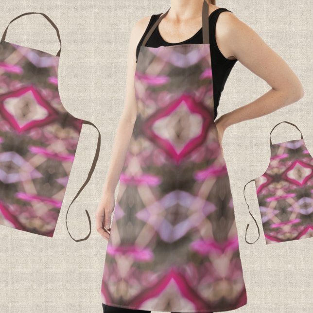 Pink Brown and Taupe Boho Chic Tie Dye Apron (Creator Uploaded)