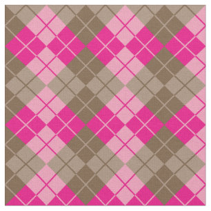 Pink-Brown Argyle Fabric