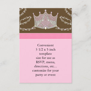 Pink Brown Baby Girl Princess Baby Shower RSVP