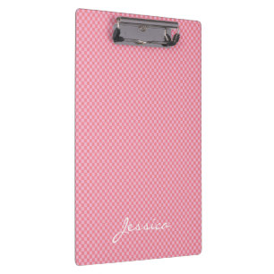 Pink Brown Beige Geometric Personalized Clipboard