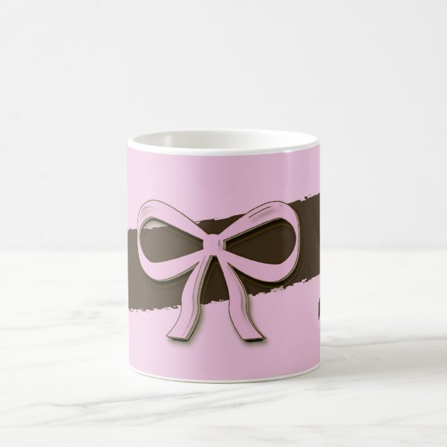 Pink & Brown Bows & Flowers Mug (Center)