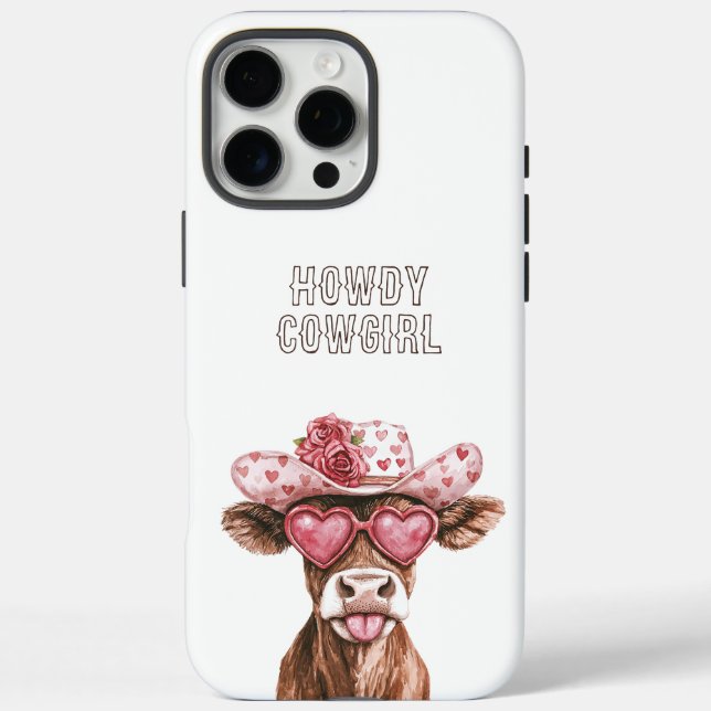 Pink Brown Cocoa Cow Hearts Cowgirl Case-Mate iPhone Case (Back)
