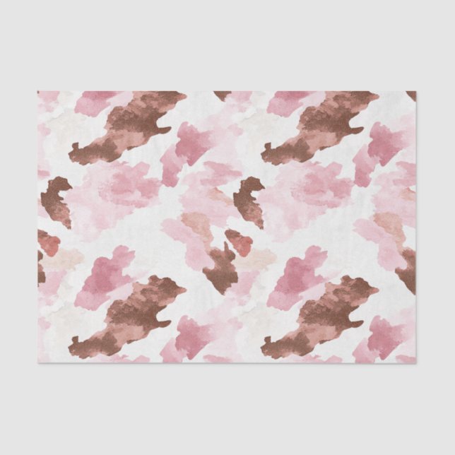 Pink Brown Cowgirl Cow Print Animal Bridal Shower Tissue Paper (Front)