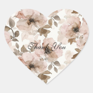 Pink Brown Cowgirl Southwestern Floral  Heart Sticker