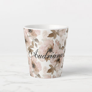 Pink Brown Cowgirl Southwestern Floral  Latte Mug