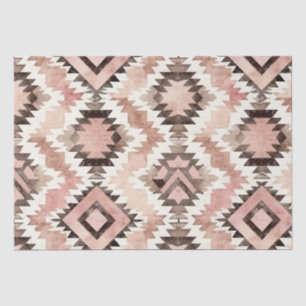 Pink Brown Cowgirl Southwestern Tribal Birthday Tissue Paper