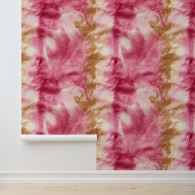 Pink Brown Cream Cowgirl Cowhide Wallpaper (Application)