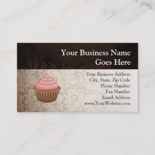 Pink/Brown Cupcake Business Card