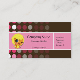 Pink & Brown Dots Chic Business Card