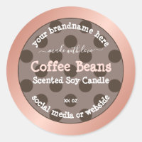 Pink Brown Dotted Pattern Product Packaging Labels