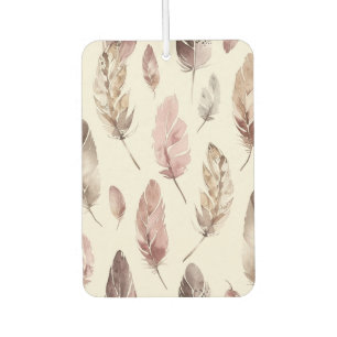 Pink Brown Feathers  Car Air Freshener