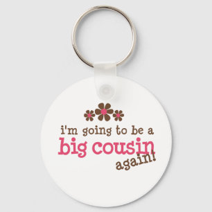 Pink/Brown Flower Big Cousin T-shirt Key Ring