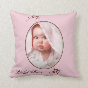 Pink Brown Giraffe Baby Keepsake Pillow