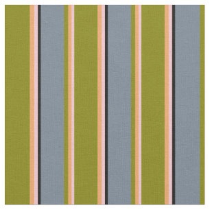 Pink, Brown, Green, Slate Grey, and Black Pattern Fabric