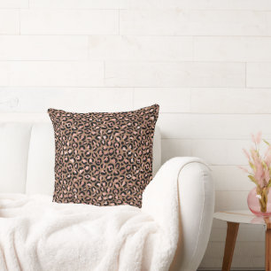 Pink Brown Leopard Cushion