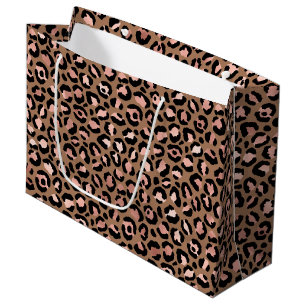 Pink Brown Leopard Large Gift Bag