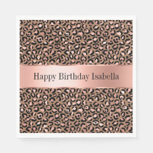 Pink Brown Leopard Napkin